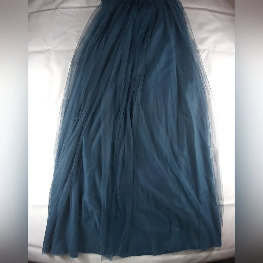 Jenny Yoo Teal One-Shoulder Maxi Dress - Picture 6 of 11